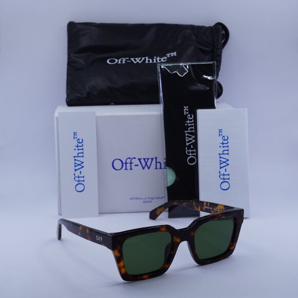Off-White OERI086 PALERMO 6055 Square Sunglasses – Havana/Green - Picture 1 of 10